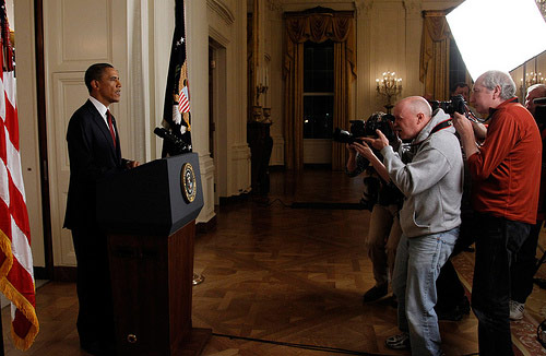 Phóng viên Mỹ chụp ảnh Obama 