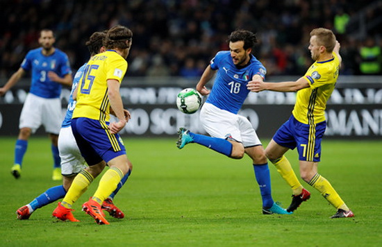 Bị Thụy Điển cầm hòa, tuyển Ý lần đầu vắng mặt ở World Cup sau 60 năm
