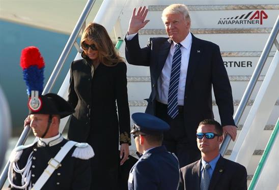 Tổng thống Mỹ Donald Trump đã tới Rome, bắt đầu thăm Italy
