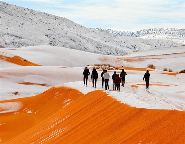 Chuyện khó tin: tuyết rơi phủ trắng sa mạc Sahara