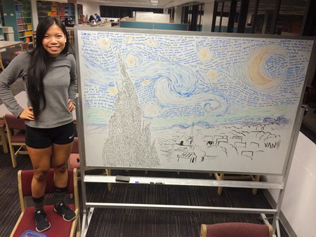 Sinh viên gốc Việt vẽ tranh bằng chữ gây ấn tượng