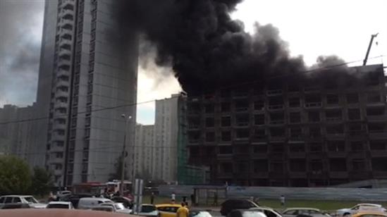 Moskva: Cháy lớn trong toà nhà đang xây ở Novokosino