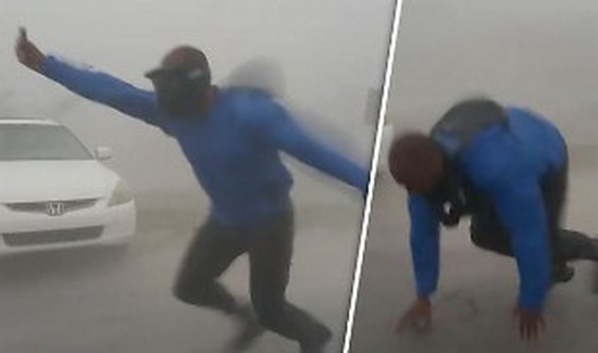 Người đàn ông Mỹ vật lộn giữa bão Irma để đo sức gió