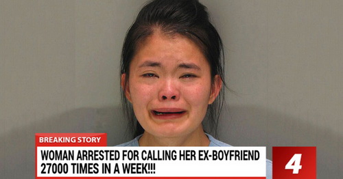 Cô gái bị cảnh sát bắt giữ vì gọi tới 27.000 cú điện thoại trong một tuần cho bạn trai cũ