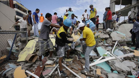 Động đất ở Ecuador: 262 người chết, hơn 2.500 người bị thương