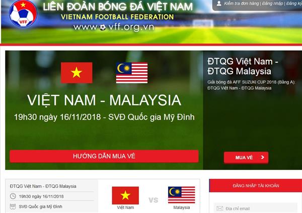 ‘Cháy vé’ online trận Việt Nam gặp Malaysia, người hâm mộ chỉ có thể mua trực tiếp