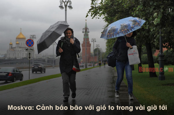Moskva: Cảnh báo bão với gió cực mạnh trong vài giờ tới