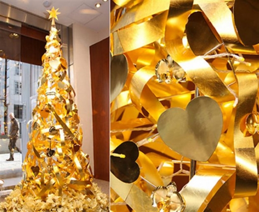 Ngắm cây thông Noel bằng vàng ròng