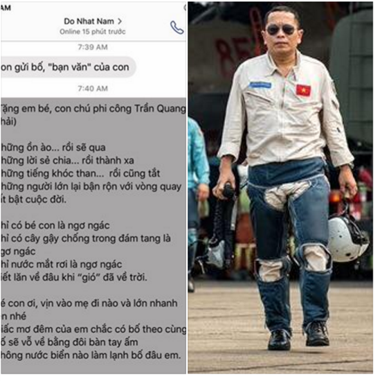 Rơi nước mắt bài thơ Đỗ Nhật Nam tặng con gái phi công Trần Quang Khải