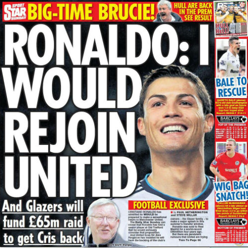 Báo Anh: MU mua lại Ronaldo với giá 65 triệu bảng