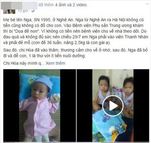 Bé gái hơn 10 ngày tuổi bị bỏ rơi ở Hà Nội cùng lá thư đẫm nước mắt