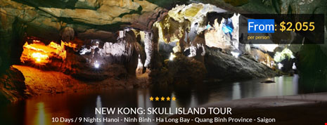 Xuất hiện tour du lịch theo dấu “Kong: Skull island“