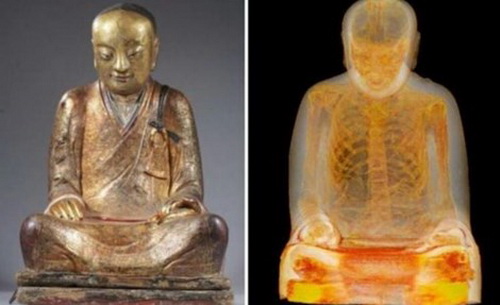Phát hiện xác ướp bên trong tượng Phật 1000 tuổi