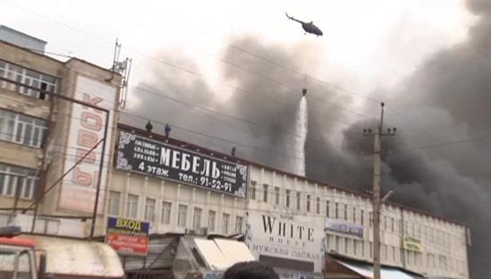 Cháy lớn ở chợ hàng hóa tại Makhachkala (Cộng hòa Daghestan)