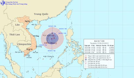 Bão số 7 xuất hiện, gió giật lên đến cấp 11