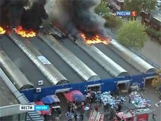 Moskva: Cháy chợ ngoại ô Korolev