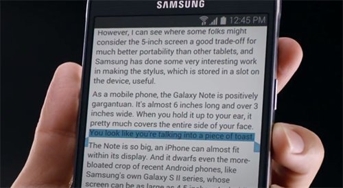 Samsung chế giễu iPhone 6 Plus bắt chước Galaxy Note 4