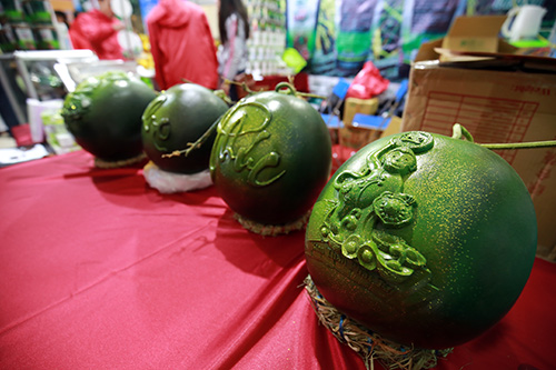 Dưa hấu in hình khỉ giá 700.000 đồng/cặp chơi Tết Bính Thân