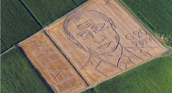 Chân dung Tổng thống Putin “vẽ” bằng máy cày trên cánh đồng Italy