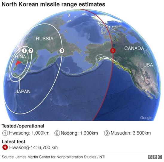 Triều Tiên tuyên bố cả nước Mỹ trong tầm bắn tên lửa mới