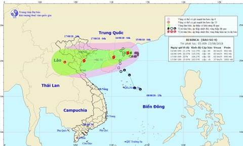 Tin bão mới nhất hôm nay 15/8: Bão số 4 cách Quảng Ninh-Nghệ An khoảng 500km