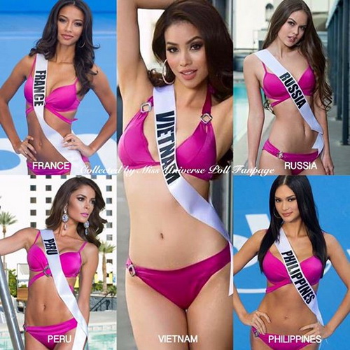 Miss Universe 2015: Phạm Hương dẫn đầu Top 5 Miss Bikini