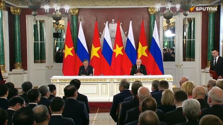 Ông Putin và ông Tô Lâm thông qua Tuyên bố chung về tăng cường quan hệ Nga - Việt