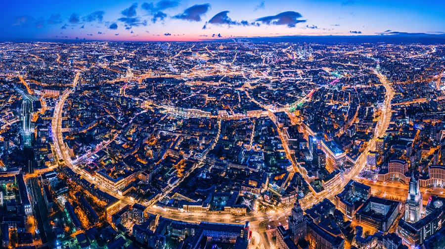 Choáng ngợp thủ đô Moscow nhìn từ trên cao