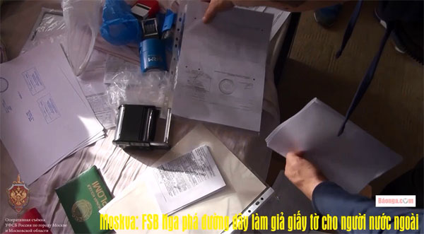 Moskva: FSB Nga phá đường dây làm giả giấy tờ cho người nước ngoài