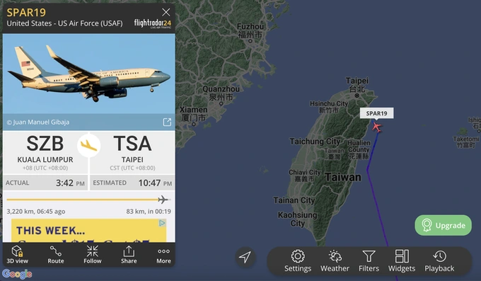 Trung Quốc nêu lý do máy bay của bà Pelosi đi vòng đến Đài Loan