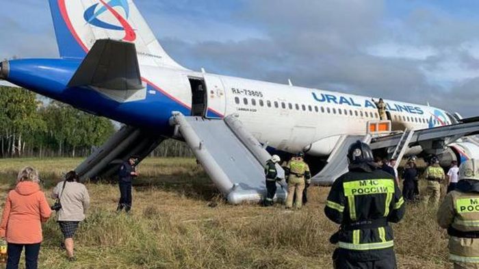 Máy bay Airbus chở 170 người gặp sự cố, hạ cánh xuống cánh đồng ở Nga
