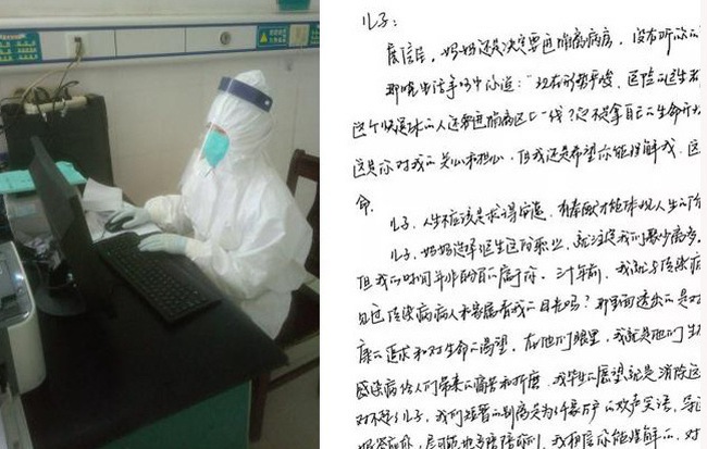 Nữ bác sĩ sắp về hưu tình nguyện quay lại bệnh viện trực chiến vì dịch viêm phổi Vũ Hán, bức thư xin lỗi con trai 'dậy sóng' cộng đồng mạng
