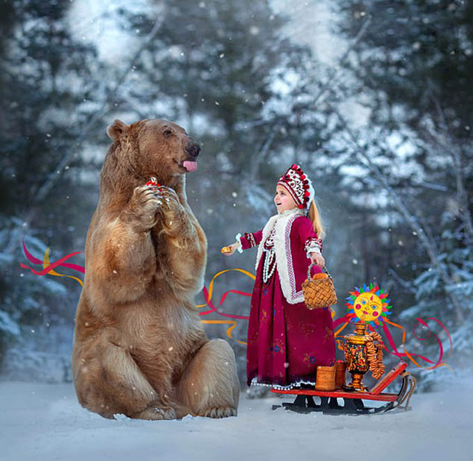 Chú gấu thành mẫu ảnh nổi tiếng ở Nga