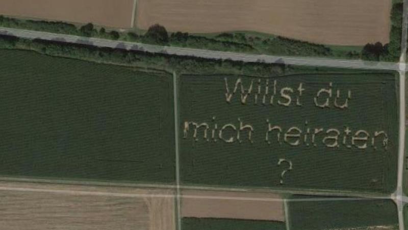 Lời cầu hôn qua Google Maps của chàng nông dân người Đức