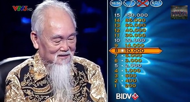 Cụ ông hóm hỉnh thắng 30 triệu ở 'Ai là triệu phú'