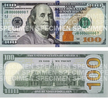 Mỹ phát hành tờ 100 USD mới