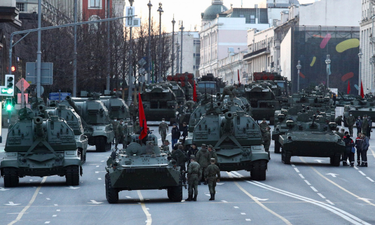 Dàn khí tài Nga tập kết tại Moscow chuẩn bị cho lễ duyệt binh Ngày Chiến thắng