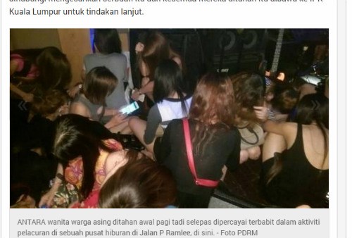 Malaysia: Giải cứu 136 phụ nữ Việt tại một tụ điểm mại dâm