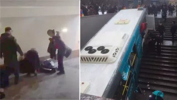 Moskva: Xe buýt lao xuống đường hầm đi bộ gần metro, ít nhất 4 người thiệt mạng