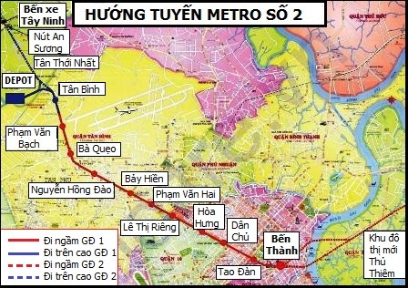 TPHCM khởi công tuyến tàu điện ngầm số 2