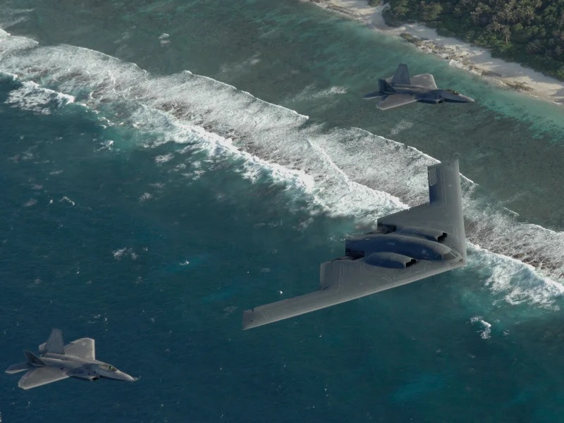 Máy bay ném bom tàng hình B-2 Spirit của Mỹ xuất hiện ở Dải Gaza