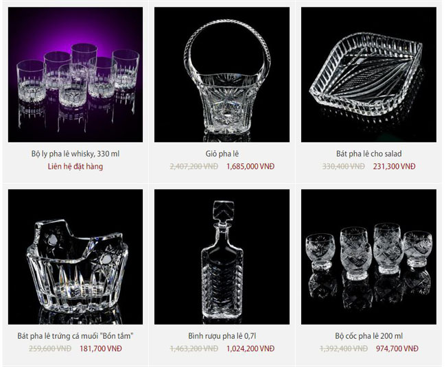 Luxury Gifts: Giảm giá các sản phẩm thủy tinh và pha lê trắng