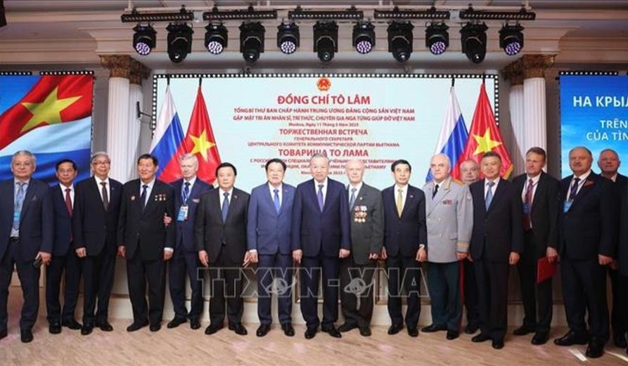 Tổng Bí thư Tô Lâm gặp mặt các nhân sĩ, trí thức, chuyên gia Nga từng giúp đỡ Việt Nam