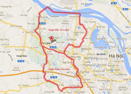 Chính thức ghi tên quận Nam - Bắc Từ Liêm trên bản đồ Hà Nội