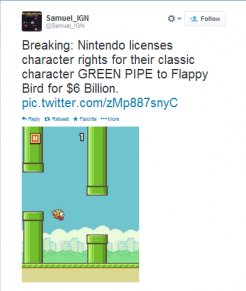 Flappy Bird sẽ bị Nintendo kiện đòi 6 tỉ USD tiền bản quyền
