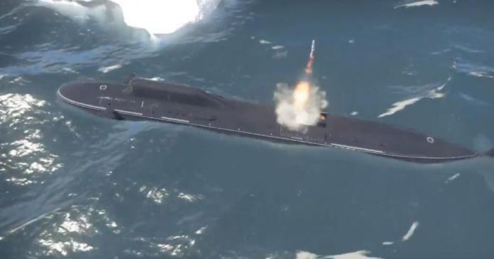 Tàu ngầm hạt nhân Nga bắn tên lửa hành trình chống hạm