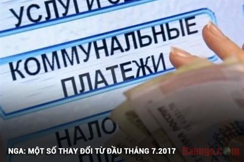 Nga: Một số thay đổi từ đầu tháng 7.2017