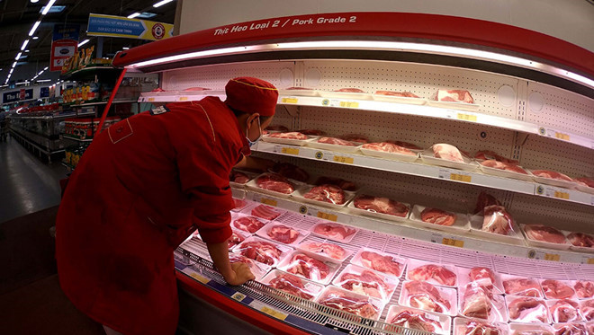 Thịt heo nhập về Việt Nam giá 26.000 đồng/kg