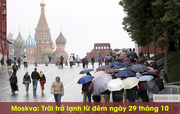 Moskva: Trời trở lạnh từ đêm ngày 29 tháng 10