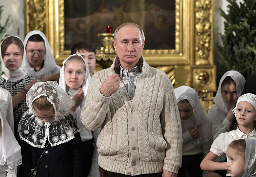Tổng thống Putin và tín đồ Chính Thống giáo đón Giáng sinh ở Nga